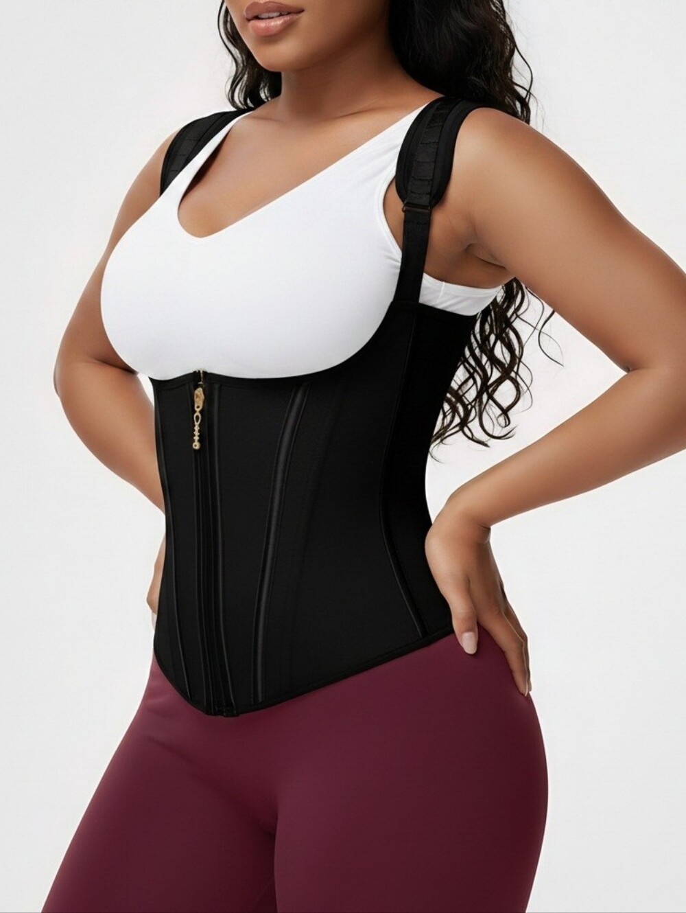 Women's Waist Trainer Corset Tummy Control Body Shaper Vest Black